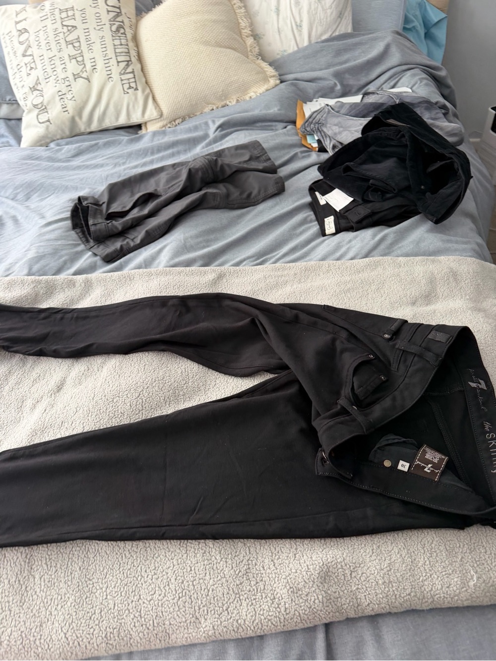 7 For All Mankind Women's Skinny Jeans in Black the skinny - Picture 4 of 4